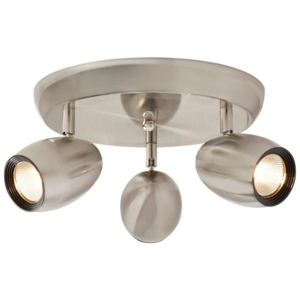 3-Light Brushed Nickel LED Dimmable Spot Light wit